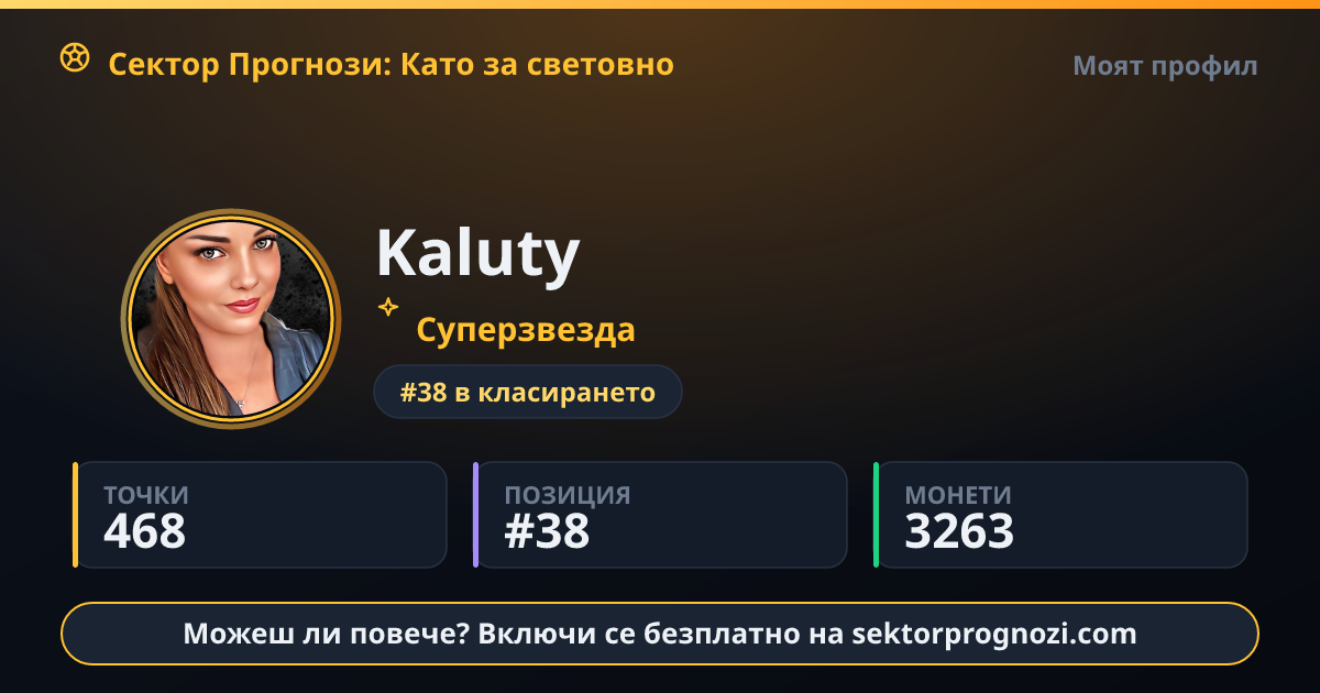 Kaluty: 468 точки в Сектор Прогнози