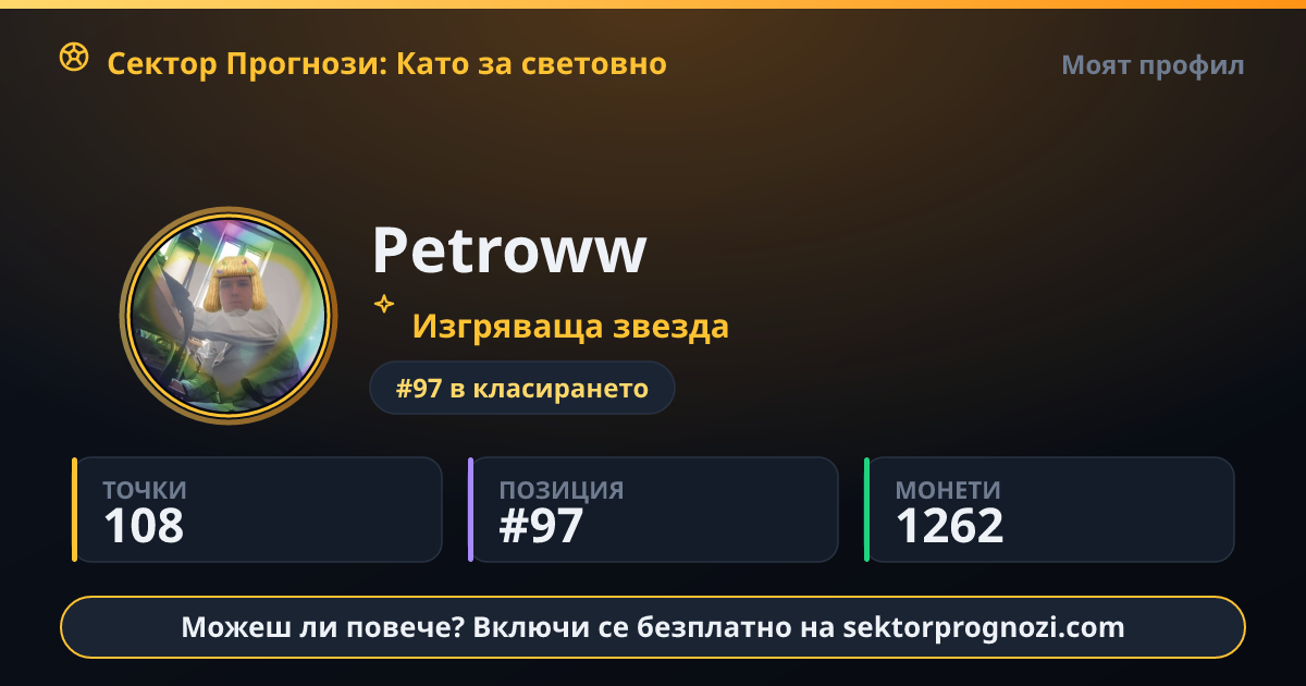 Petroww: 108 точки в Сектор Прогнози